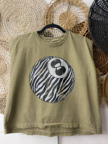 ZEBRA 8 BALL MUSCLE TANK