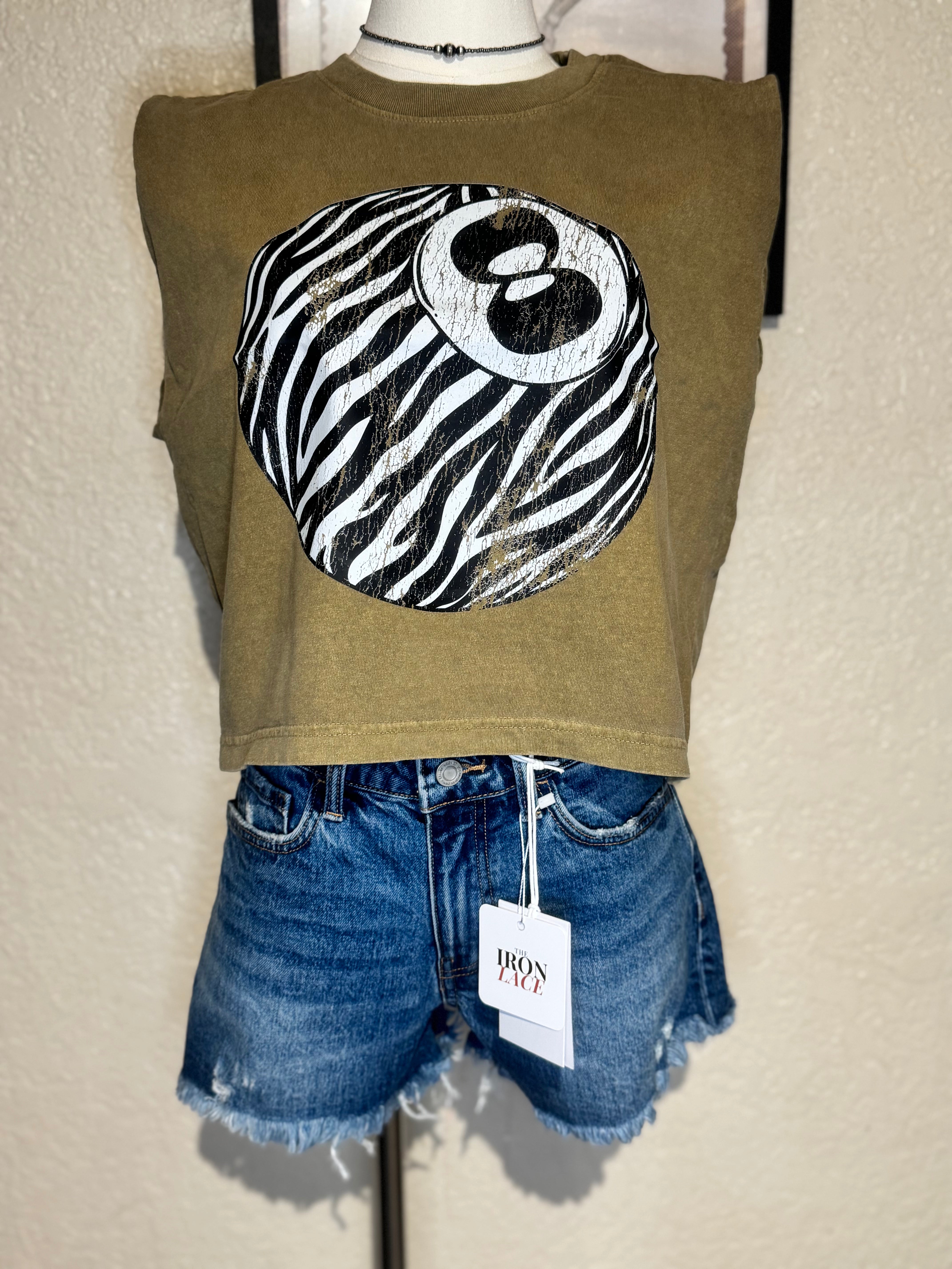 ZEBRA 8 BALL MUSCLE TANK
